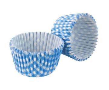 Cupcake Formen weiss/kariert, blau, 32 Stk.