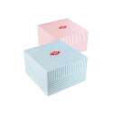 Kuchenbox, pink/weiss gestreift, 20 cm