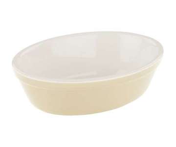 Keramik Auflauf-/Kuchenform oval, 16.5x11x5 cm, cream