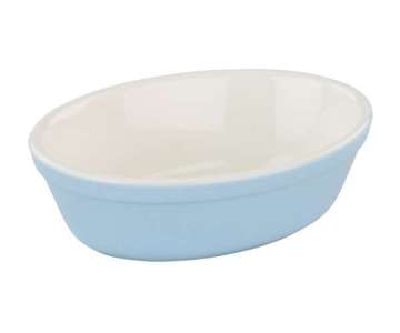 Keramik Auflauf-/Kuchenform oval, 16.5x11x5 cm, blau
