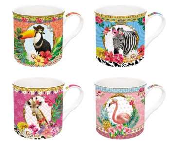 Fancy Animals Haustiere 4er Set Porzellanb. 300ml in GB