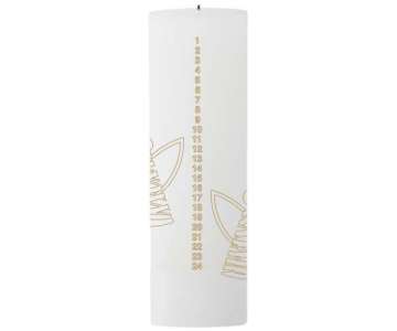 Tangle Engel Kalender-Kerzen, weiss/Gold