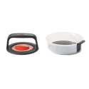 Hamburgerpresse mit Massanzeige, rot/grau, 230gr/150gr/110gr