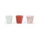 3er Set Knitterbecher 8cl, weiss/rot/weiss-rot gestreift