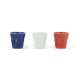 3er Set Knitterbecher 8cl, blau/weiss/rot
