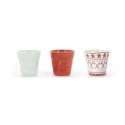3er Set Knitterbecher 8cl, weiss/rot/Sweetie