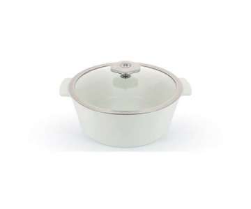RVL 2 Kasserolle rund m. Glasd.,  26 cm, 3.4 l, weiss, Gas.