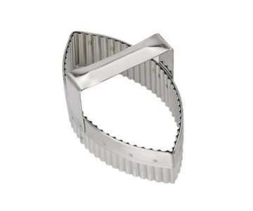 Ausstecher oval spitz, geriffelt 15x8cm mit Griff