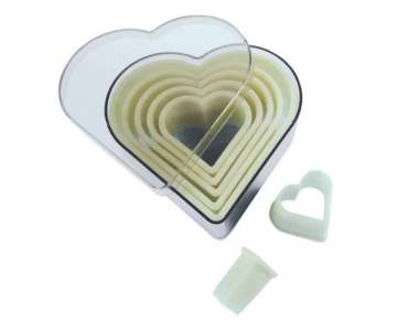 Ausstechersatz Herz glatt 7-teilig 1.5-9.5cm H: 5cm