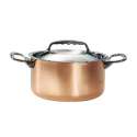 PRIMA MATERA Gemsetopf Kupfer/Edelst. 16cm, Deckel, Induk.