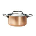 PRIMA MATERA Gemsetopf Kupfer/Edelst. 24cm, Deckel, Induk.