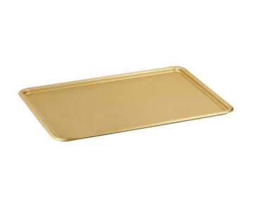 Backwarenplatte Alu 24x19cm Goldfarben