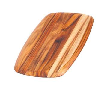 Teak Frhstcksbrettchen abgerundet, 25x16.5x1.4 cm