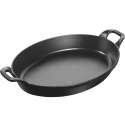 Auflaufform oval schwarz, 37 cm