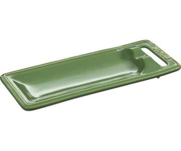 Keramik Lffelablage, grn, 25x10 cm