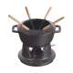 Fondue Set schwarz m. 2 Griffen, rund. 18 cm