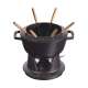 Fondue Set schwarz m. 2 Griffen, rund. 20 cm