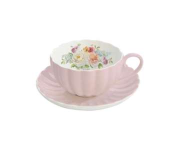 Royal Pink Teetasse m. Unterteller 200 ml in GB