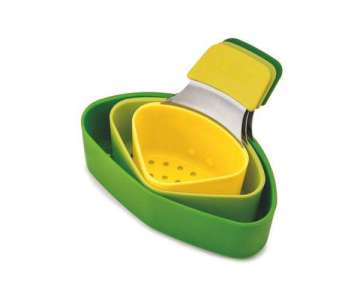 Nest Dampfkrbchen, 3-tlg., grn/h.grn/gelb, 15.5x8x13.5 cm
