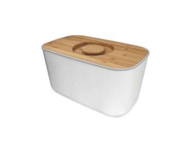 Brotbox Stahl/weiss, 35.7x17.7x21.4 cm