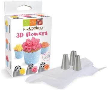 Edelstahlspritzaufsatz Set Blumen 5-tlg.