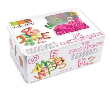 Set in Metallbox, Ausstecher ABC + Figuren, 36 Stk.