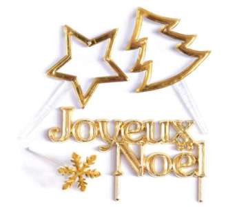 4er Set Weihnachtsaccessoires gold