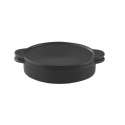 Pyro Ofenform stapelbar m.Deckel oval schwarz-matt 18x13x4cm
