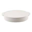 Pyro Ofenform stapelbar mit Deckel oval weiss 24x14x6cm