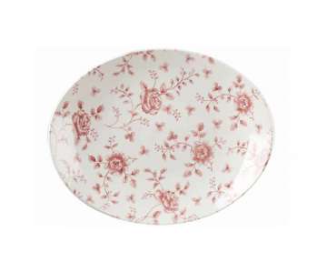 Vintage Cranberry Rose Platte oval 31.7x25.5cm