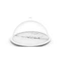 Osmos Kseplatte m. Cloche Marmor Optik/weiss 28x16cm