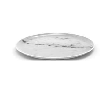 Osmos Platte rund, Marmor Optik weiss/weiss 19x1.1cm