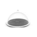 Osmos Kseplatte m. Cloche Marmor Optik/weiss 28x16cm