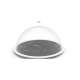 Osmos Kseplatte m. Cloche Marmor Optik/weiss 28x16cm