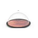 Osmos Kseplatte m. Cloche Olivenholz Optik/schwarz 28x16cm