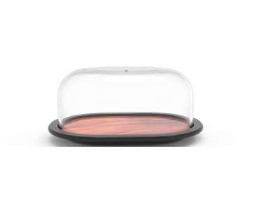 Osmos Butterdose Olivenholz Optik/schwarz 17x13x8cm