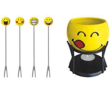 Smiley Porz. Schokoladenfondue Set, 6-tlg.