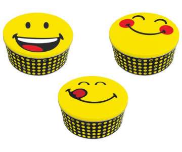 Smiley Blechdosen 3er Set, assortiert 19.7/16.7/13.5 cm