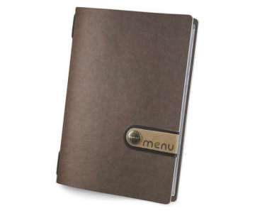 Menkarte MM A5 Eco braun Lederschild menu