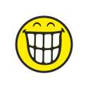 Smiley Sticker, Emoticon breites Grinsen 30 cm