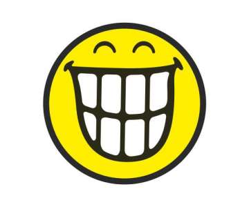 Smiley Sticker, Emoticon breites Grinsen 30 cm
