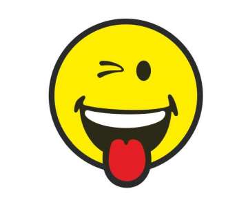 Smiley Sticker, Emoticon Zwinkern 30 cm