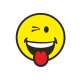 Smiley Sticker, Emoticon Zwinkern 30 cm
