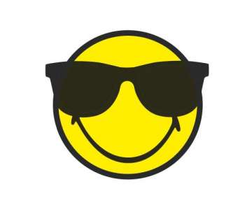 Smiley Sticker, Emoticon cool/Sonnenbrille 30 cm