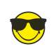 Smiley Sticker, Emoticon cool/Sonnenbrille 30 cm