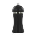 Pfeffermhle schwarz mit versilbertem Ring 11cm