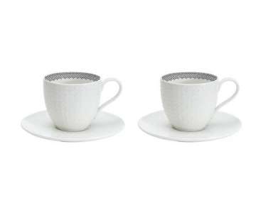 Optical 2er Set Kaffeetasse m. Unterteller 100 ml