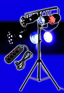 DJ Licht-Komplett-Set HOLLYWOOD DJ-Light-600 inkl. Stativ, PAR64, Moon, Strobe, Mushroom und 4-K
