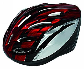 Fahrradhelm rot-silber (Gr�sse 54-63cm)