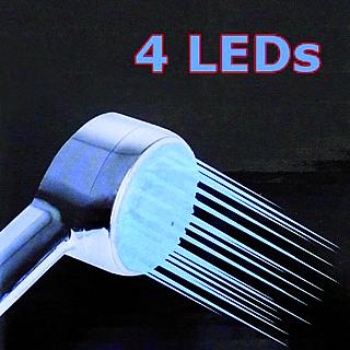 LED Duschkopf mit 4 LEDs, blau